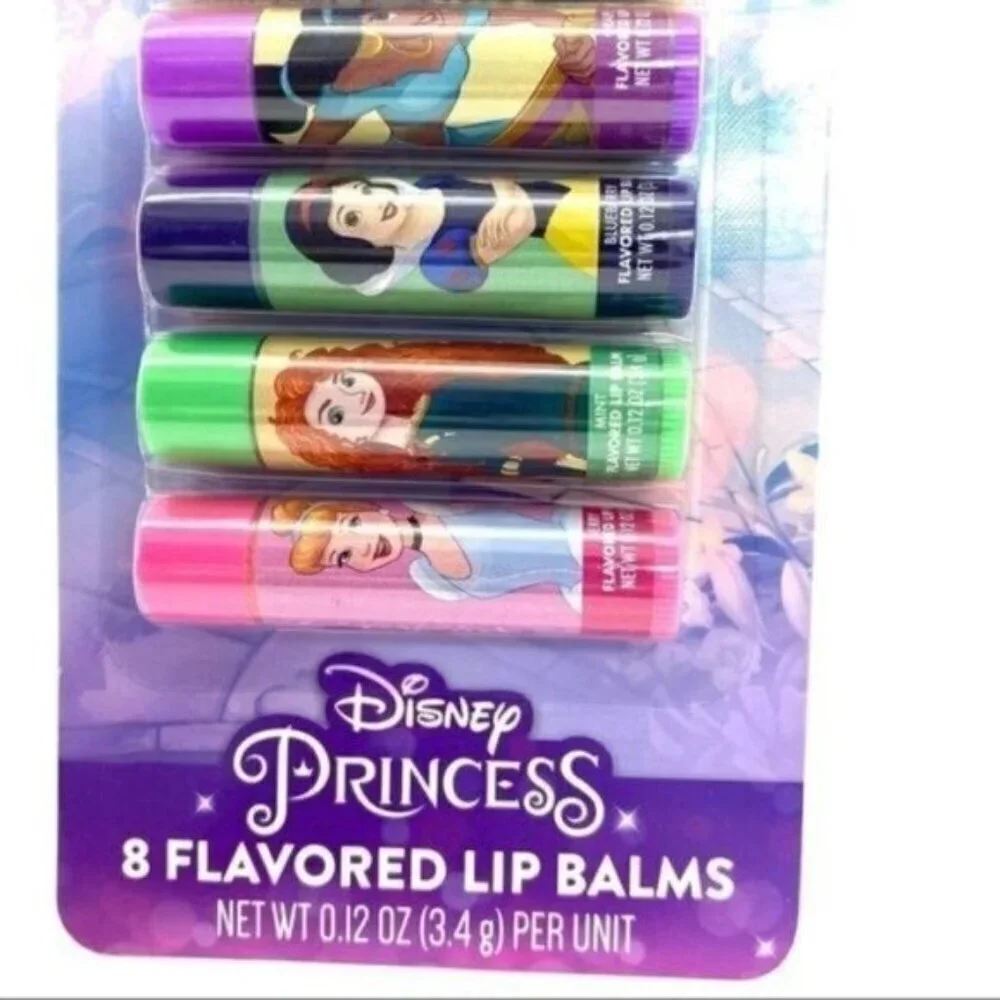 Disney Princess 8 Piece Lip Balm Set New